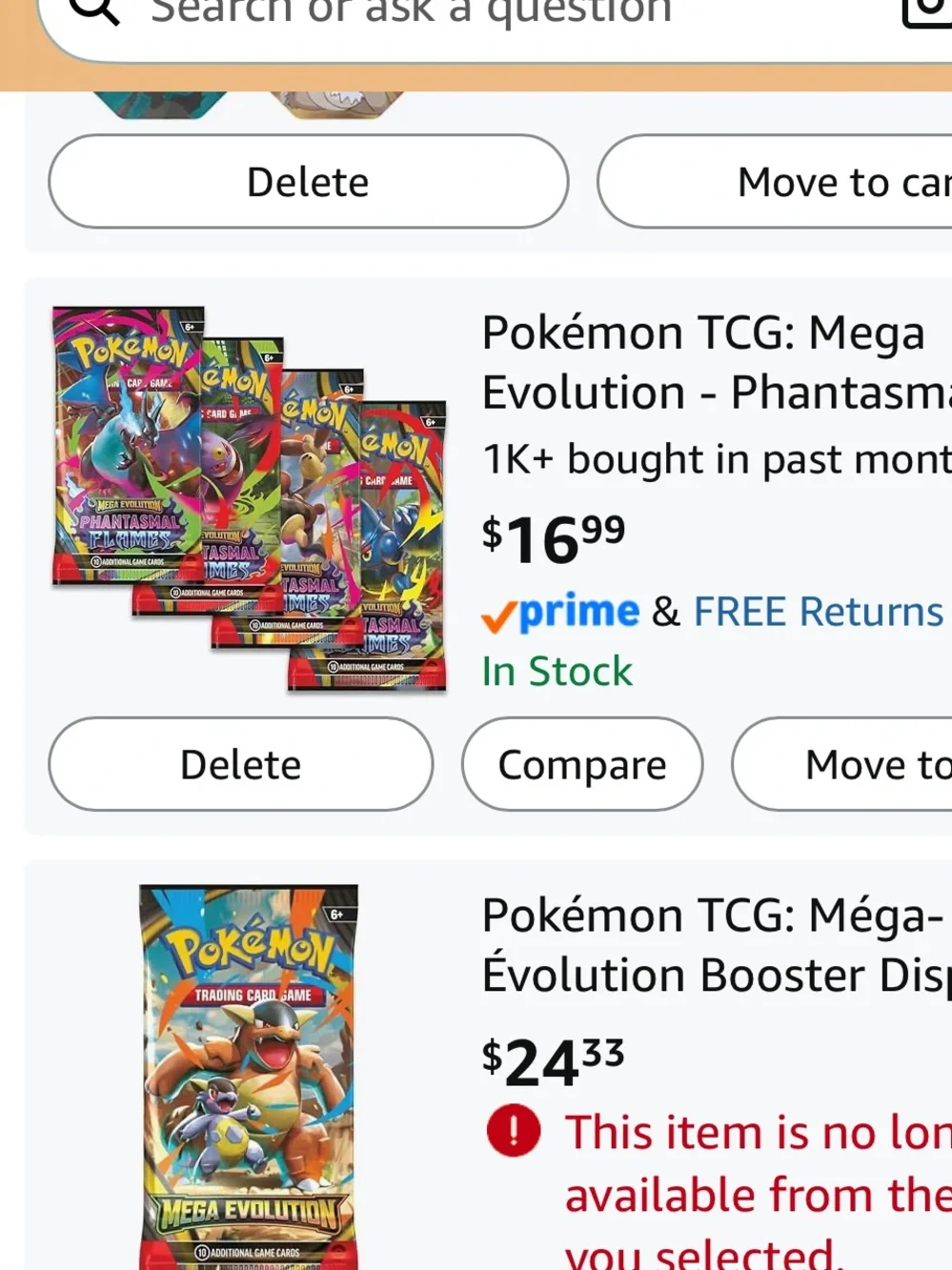 5 Pokémon TCG Phantasmal Flames‎ Booster Packs - Pokémon Brand